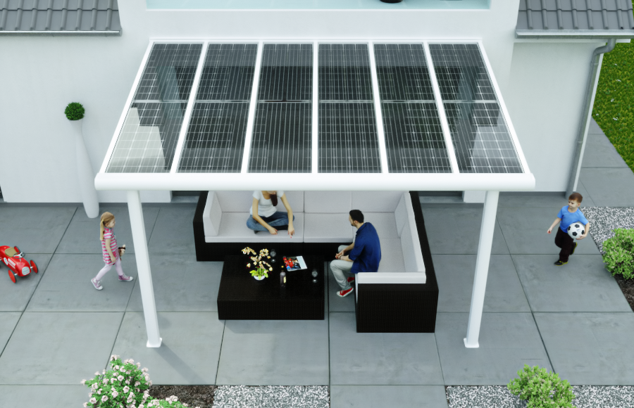 Solarterrasse Tiefe 3.10 m x Breite bis 9.00 m