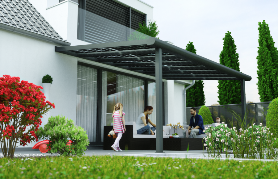 Solarterrasse Tiefe 3.10 m x Breite bis 9.00 m