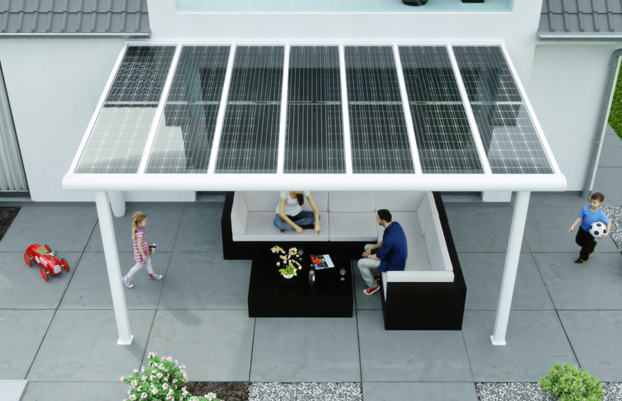 Solarterrasse Tiefe 3.10 m x Breite bis 9.00 m